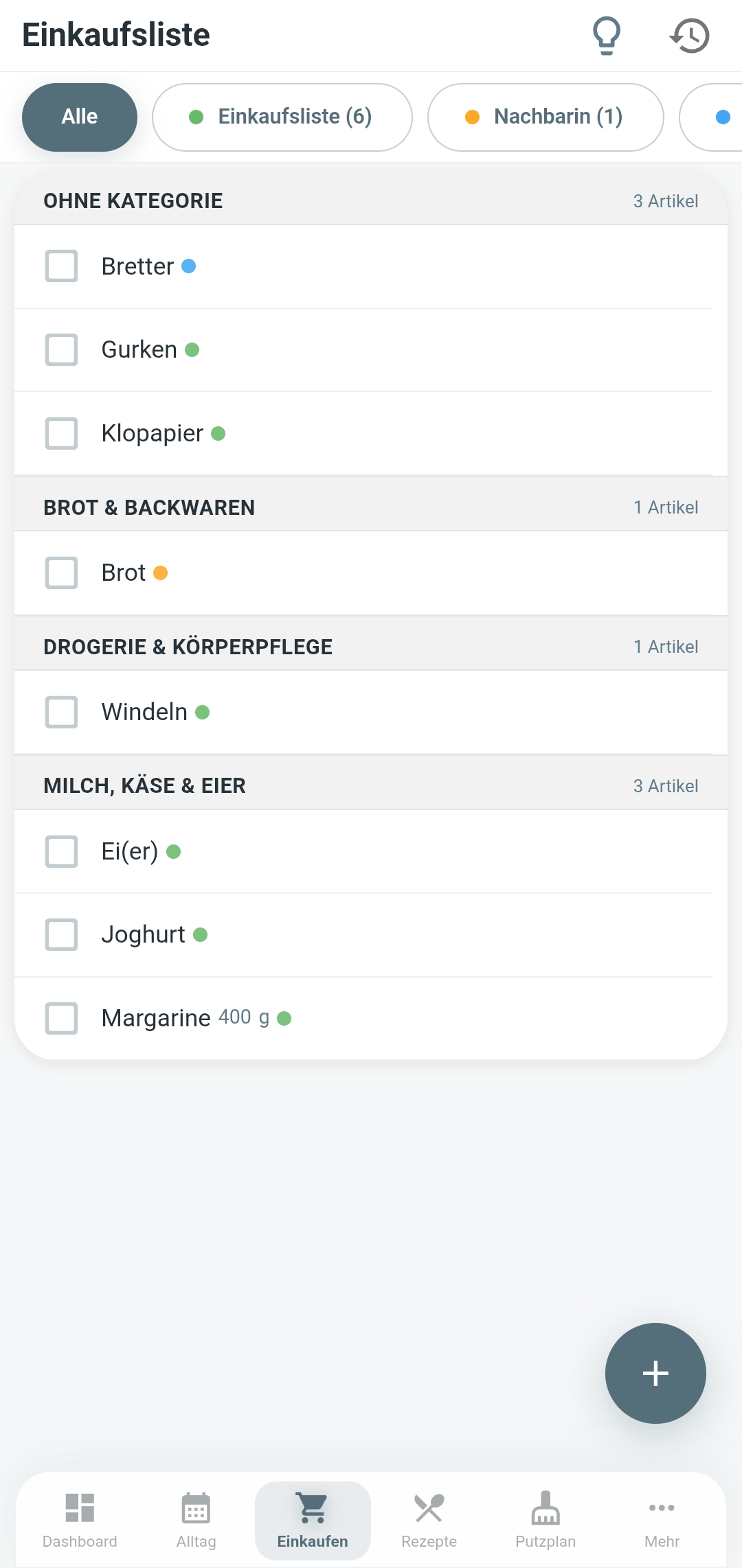 Familienkalender in Familea
