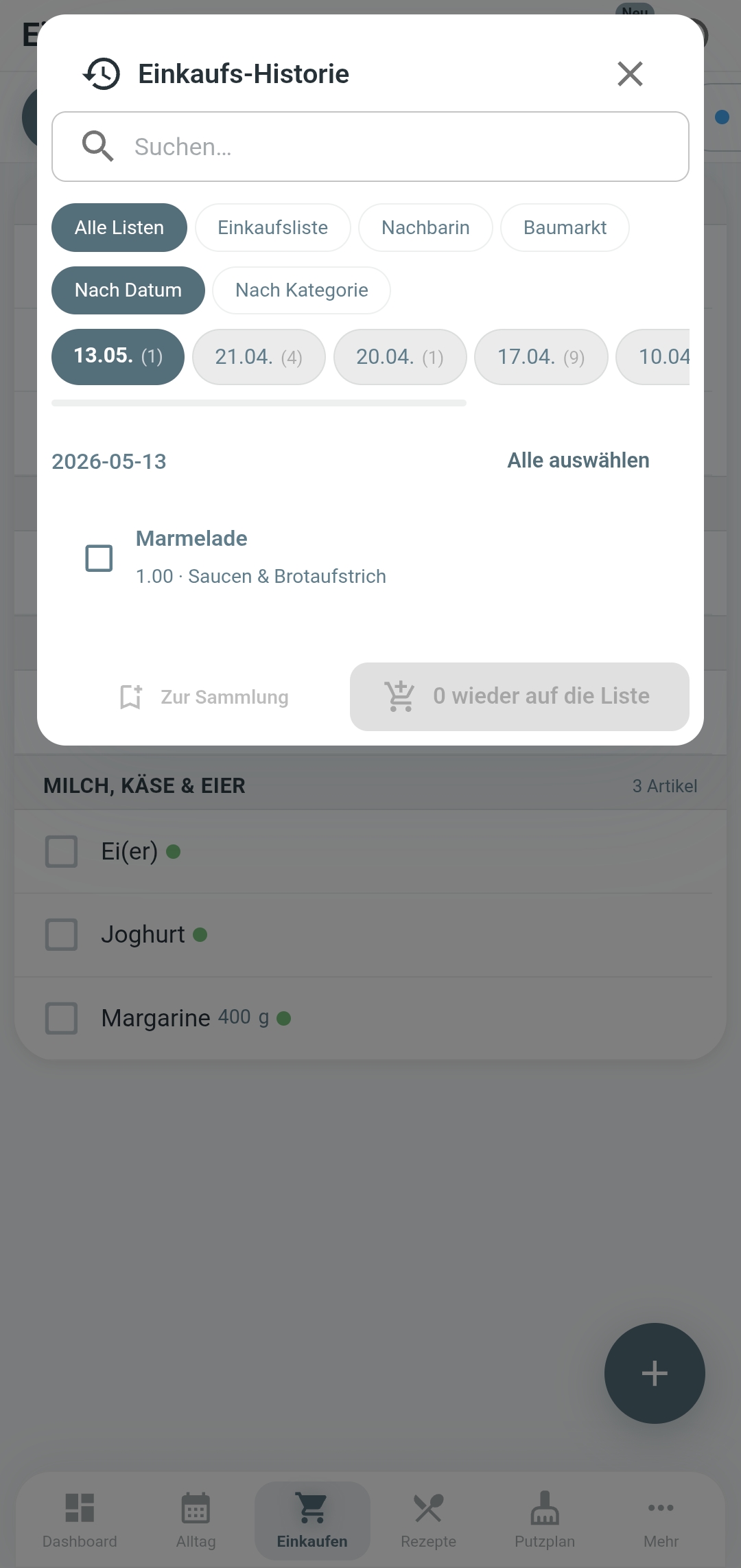 Familienkalender in Familea
