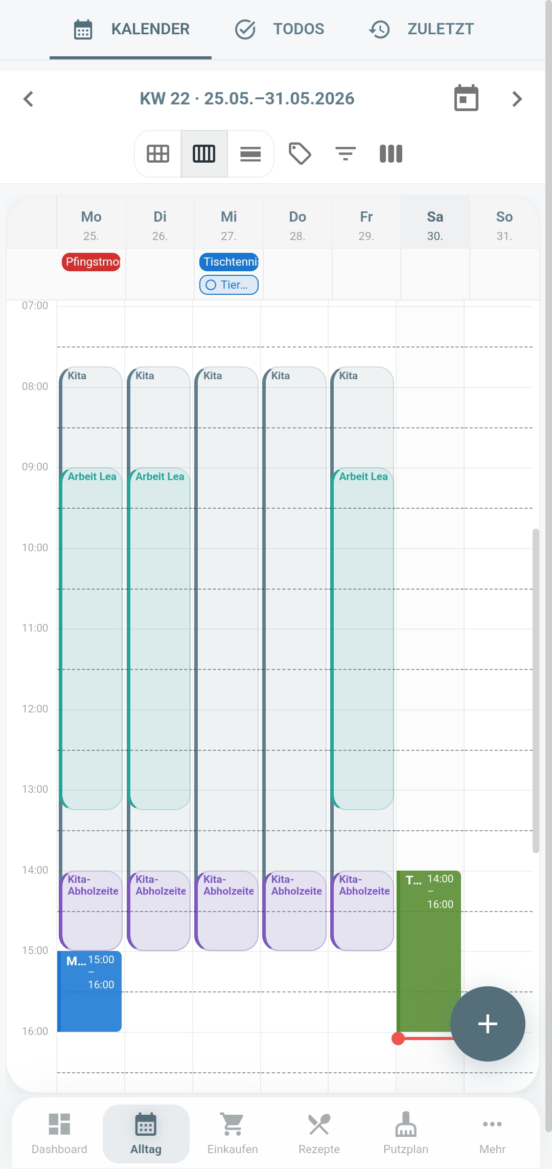 Familienkalender in Familea